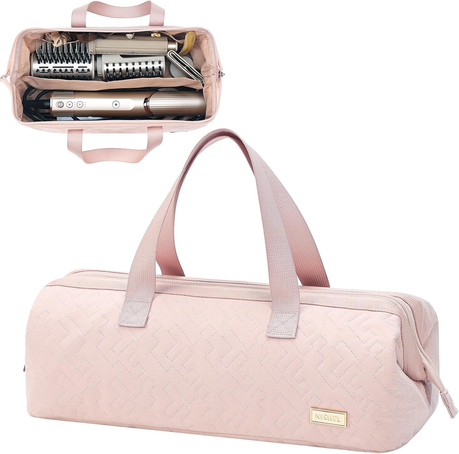 Portable Hair Tool Travel Case - Organizer for Dryer, Curling Iron & Attachments