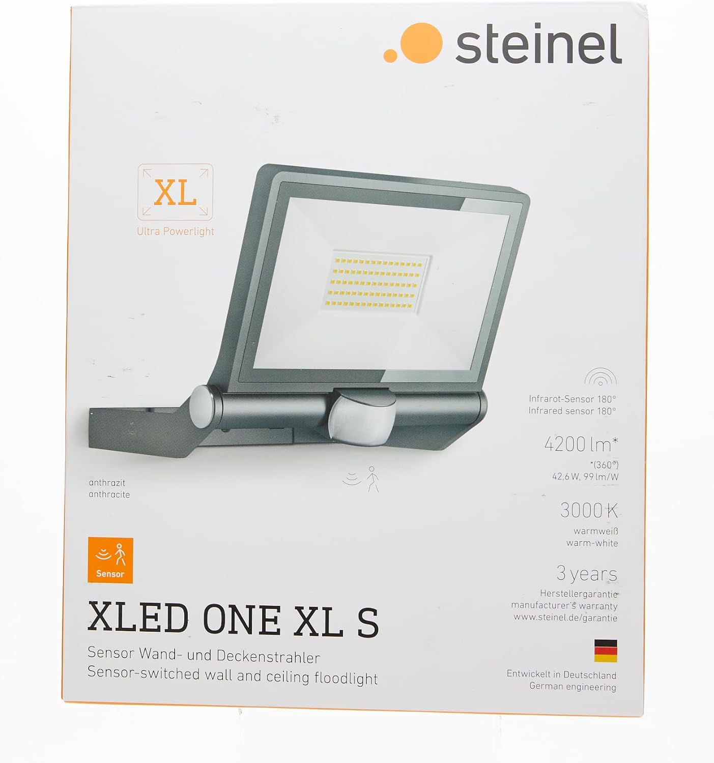 Steinel LED Outdoor Floodlight XLED ONE XL S Anthracite, 180° Motion Detector... - Picture 13 of 15