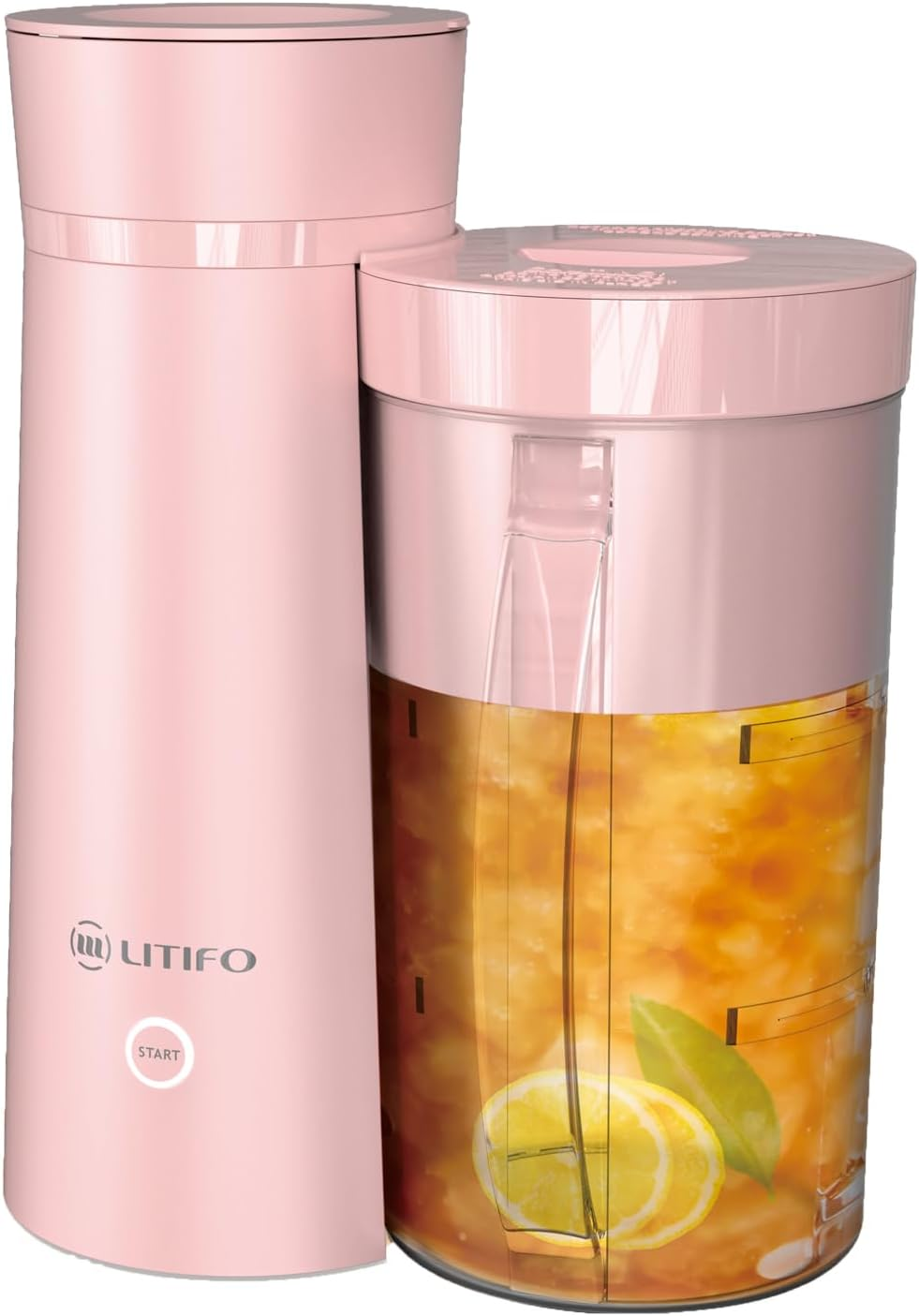 Iced Tea Maker and Iced Coffee Maker Brewing System with 2-Quart Pitcher, Perfect for Fruit Infused Tea, Lemonade, Flavored Water (Pink)