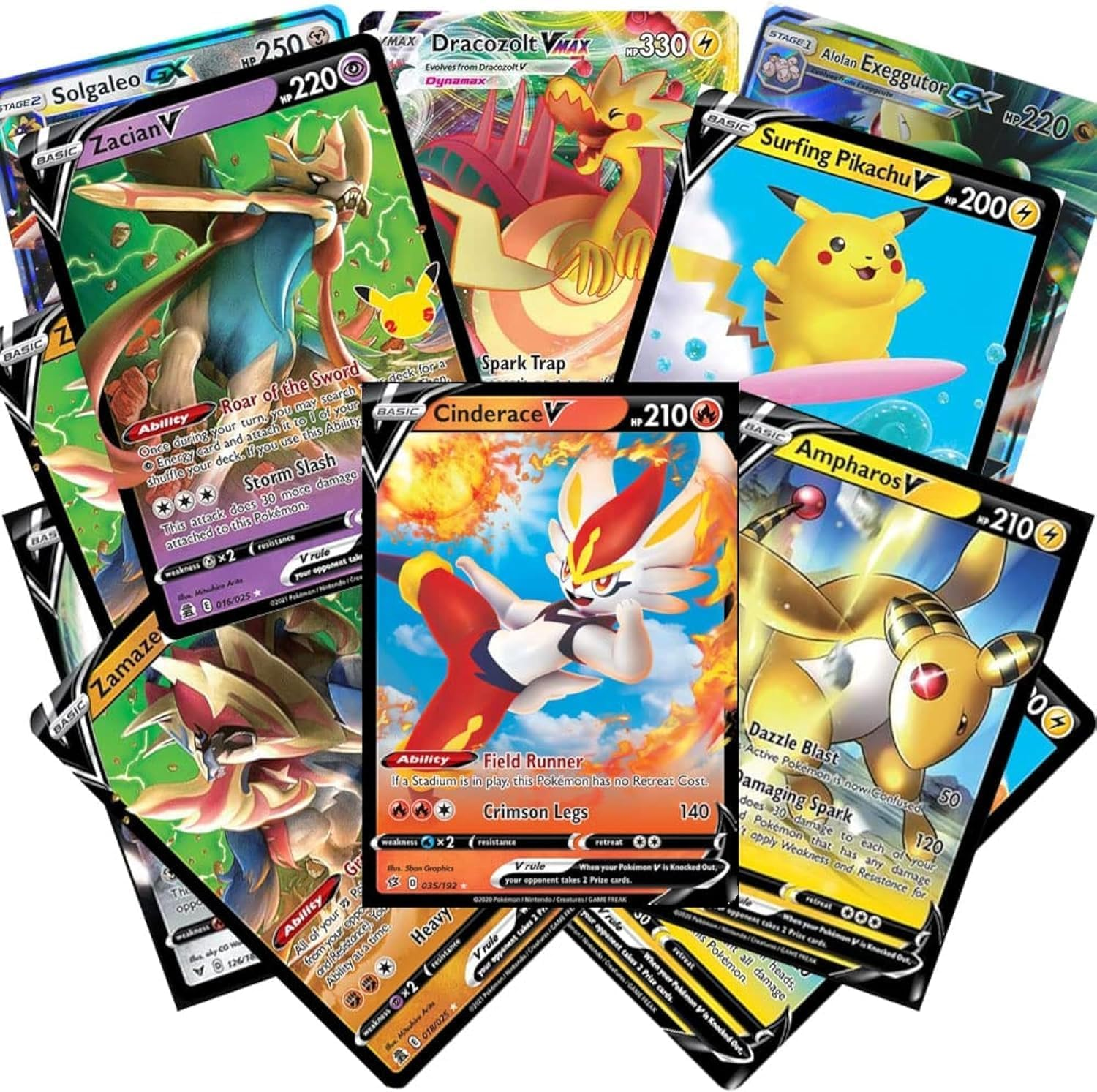 pokemon assorted lot of 50 single cards Pokemon Cards Assorted Lot - 50 Card Set with Guaranteed V