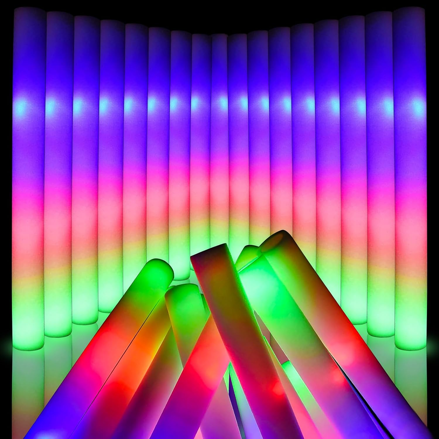 220 barras espuma LED 3 modos luz neon fiesta boda cumple concierto carnaval