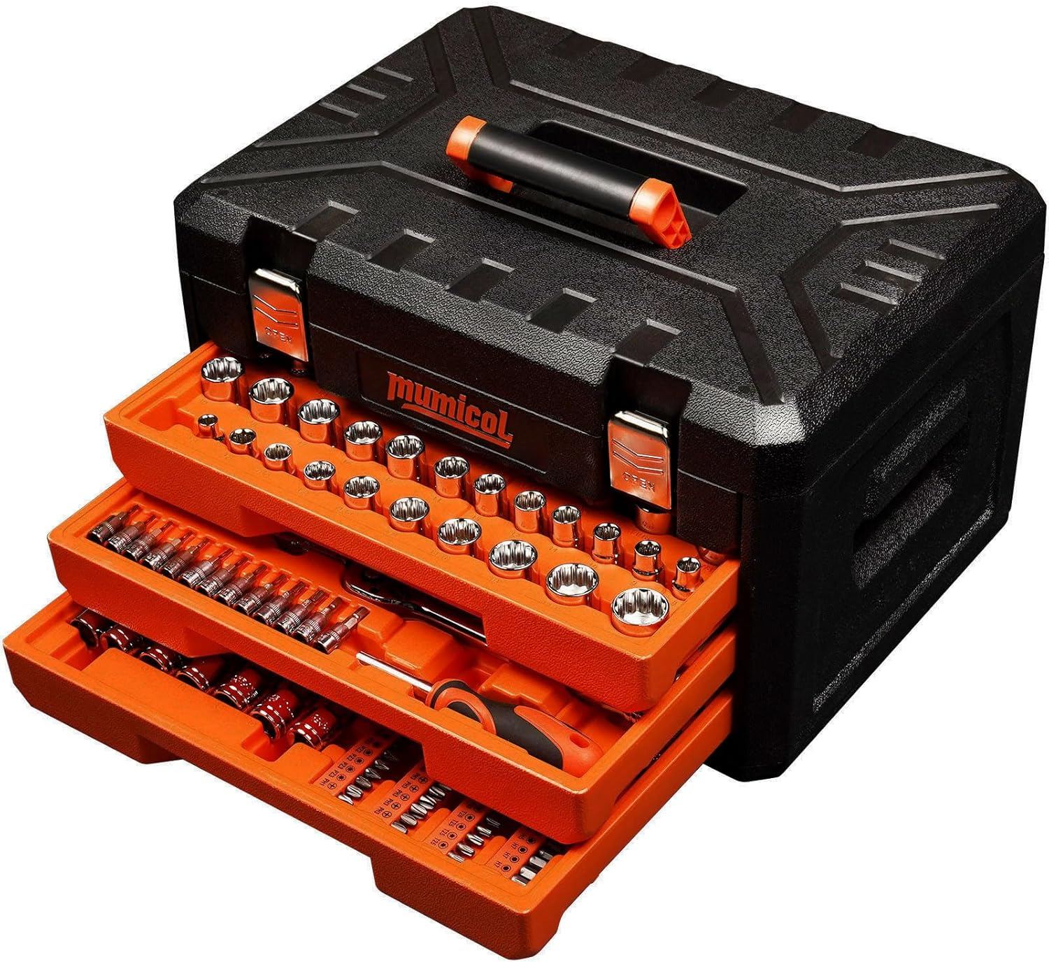320-Piece Mechanic Tool Set, 1/4” 3/8” 1/2” Drive SAE & Metric Socket Set With