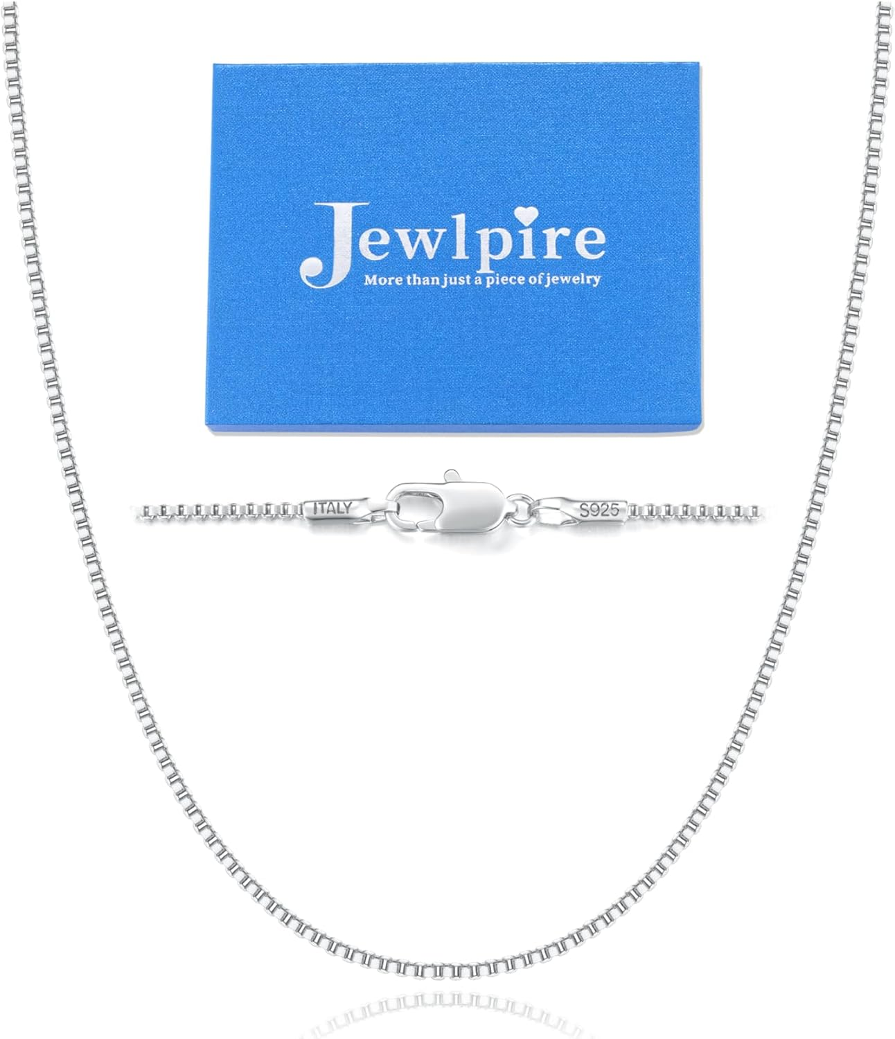 Jewlpire 1.3Mm Box Chain 14K Gold Plated 925 Sterling Silver Chain Necklace for Women, Thin & Sturdy Womens Chains Necklace 14 16 18 20 22 24 26 Inches
