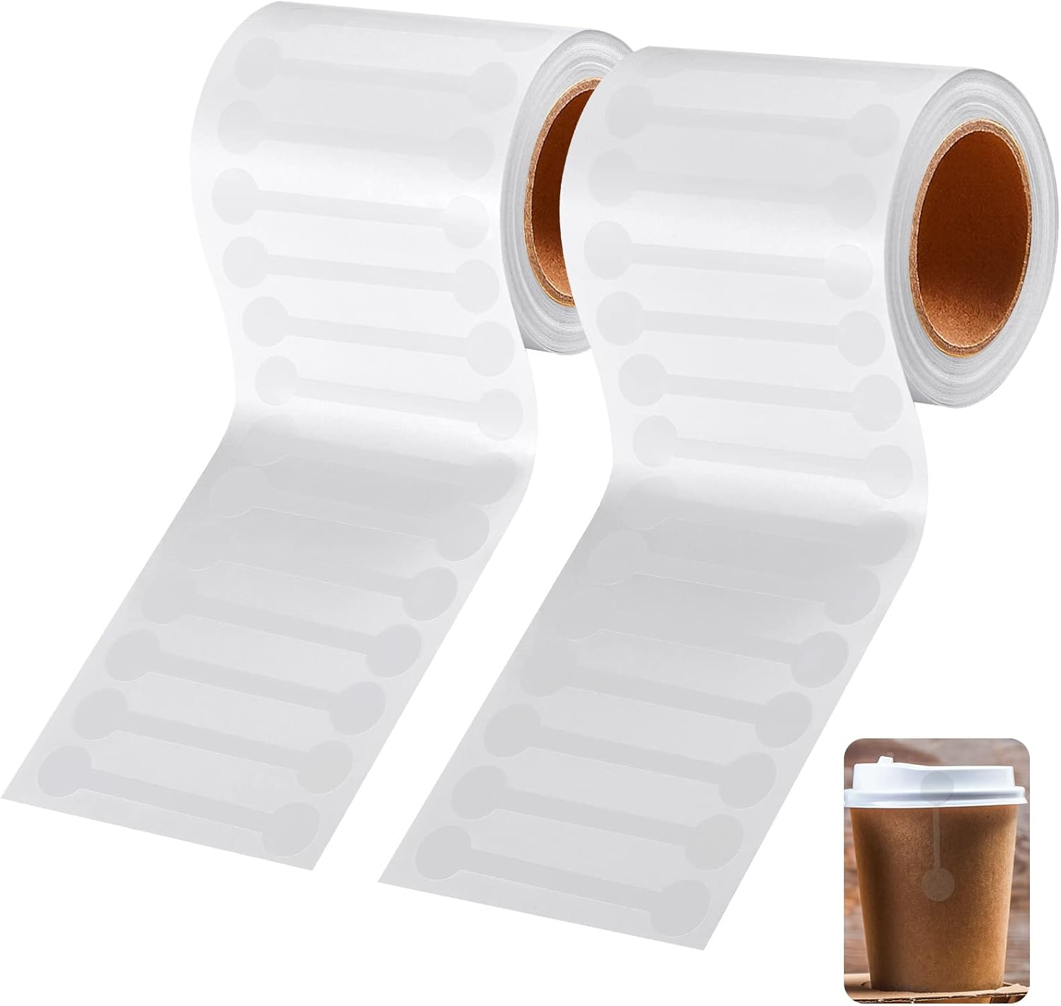 Teling 2 Rolls 1000 Pcs Tamper Evident Tape 2.75 X 0.5 Inch Tamper Proof Stickers Decals Evident Blank Tape Resistant Stickers for Food Drink Packaging Sealing Delivery Supply (Clear)