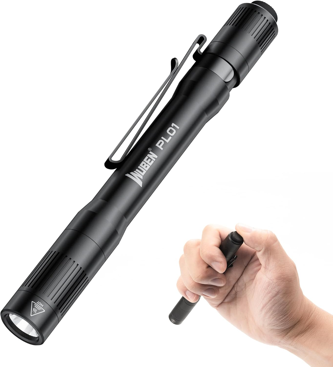 WUBEN PL01 Pen Light, 650 Lumens Pocket EDC Pen Flashlight Rechargeable | Bright LED Pen Flashlight, IP68 Handheld Flash Lights, Compatible 2 AAA Battery for Home, Outdoor, Emergencies, Inspection