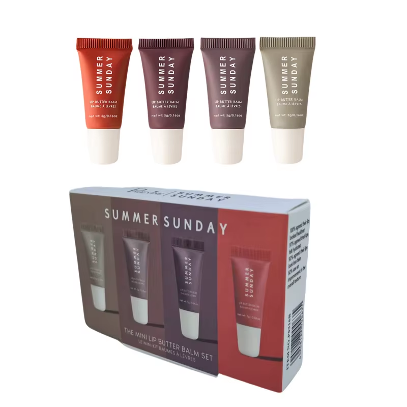 Wholesale Four-Piece Lip Gloss Set, Hydrating and Lustrous Makeup, Waterproof, Long-Lasting and No Smudging