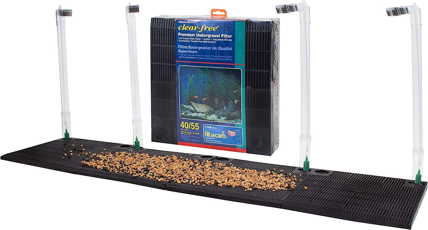 Undergravel Aquarium Filter for 40 55 Gallon Tanks  Four 11.25” X 11.25” Plates 