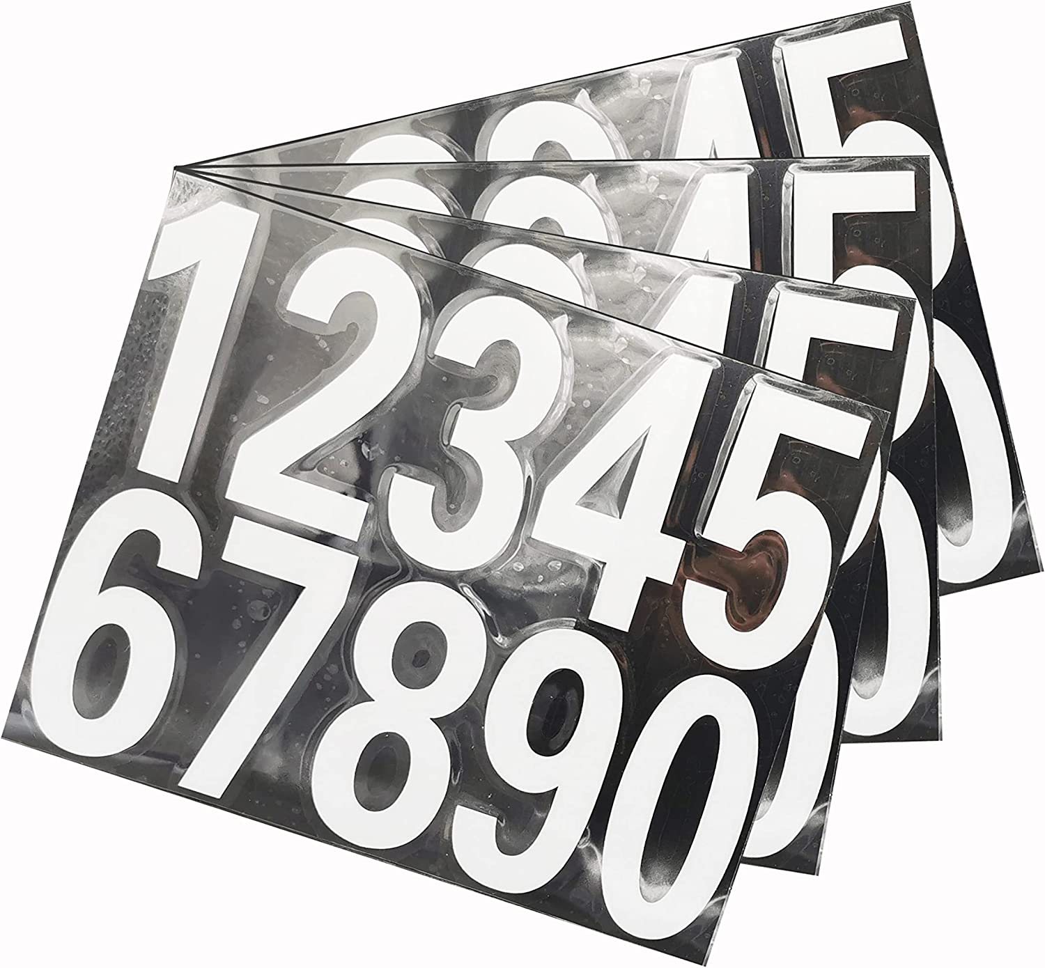 Mailbox Numbers Reflective Stickers for Outside,4 Sets(0-9) Vinyl Numbers Decals for Letterbox Signs Bin House Door Racing Cars Trucks Home Business Address Numbers (1.85