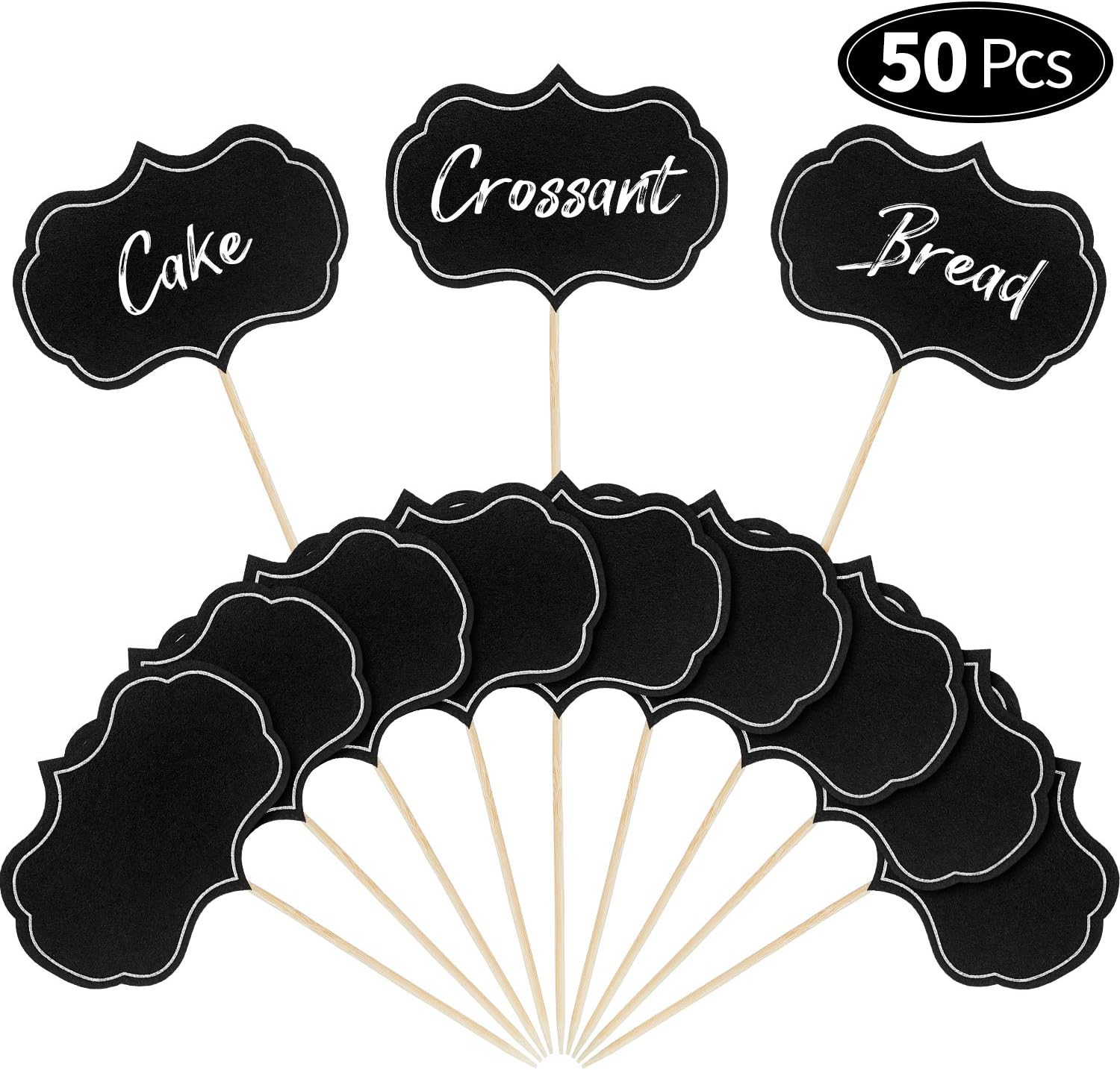 Cupcake Toppers Picks Wedding Birthday Decorations 50 Pieces Labels Food Tags