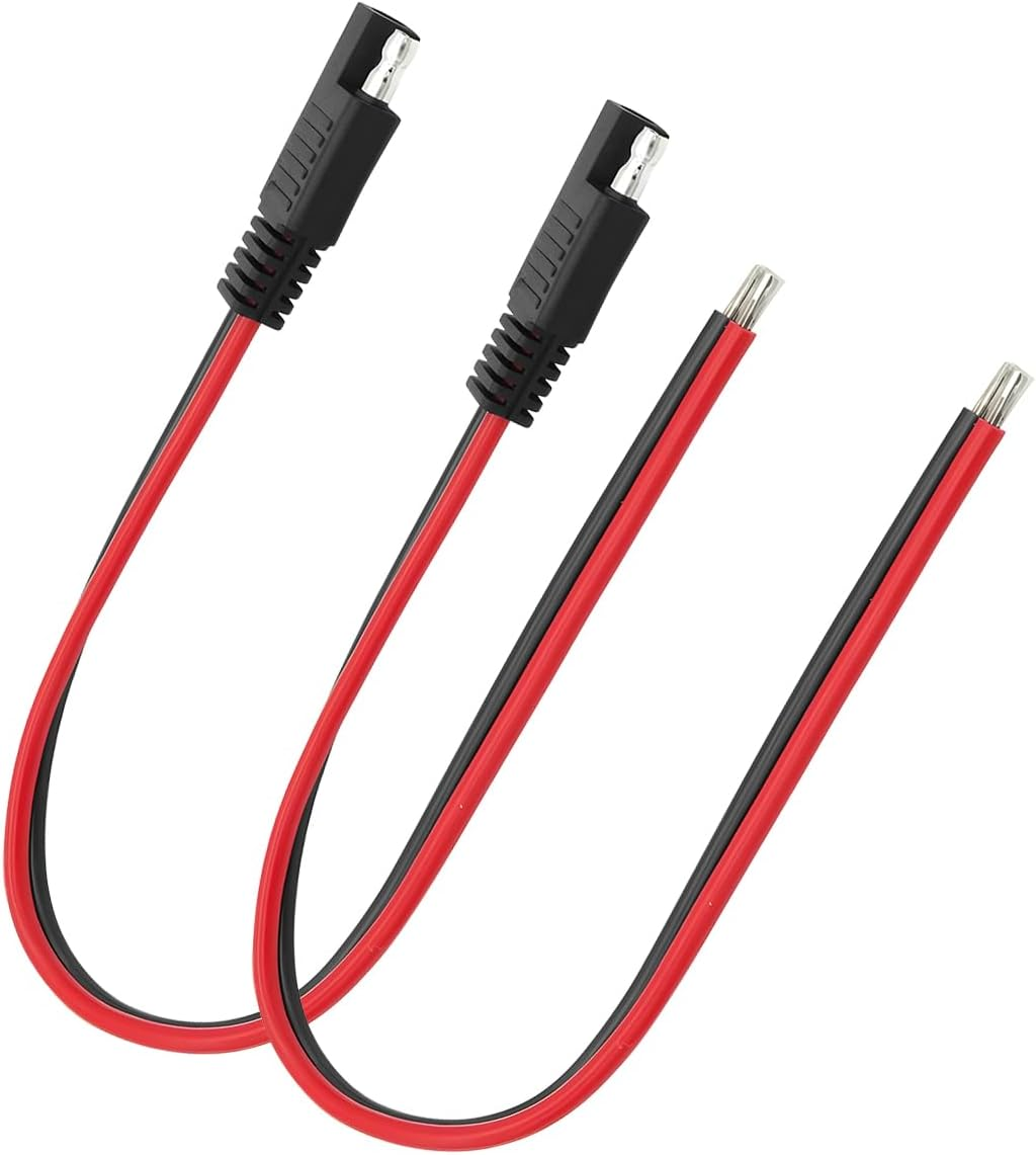 2Pcs Car Extension Cable, 10AWG Quick Disconnect Wire Harness Plug with SAE Connector, Universal Vehicle Extension Cable for Trolling, Solar Panel, Motor