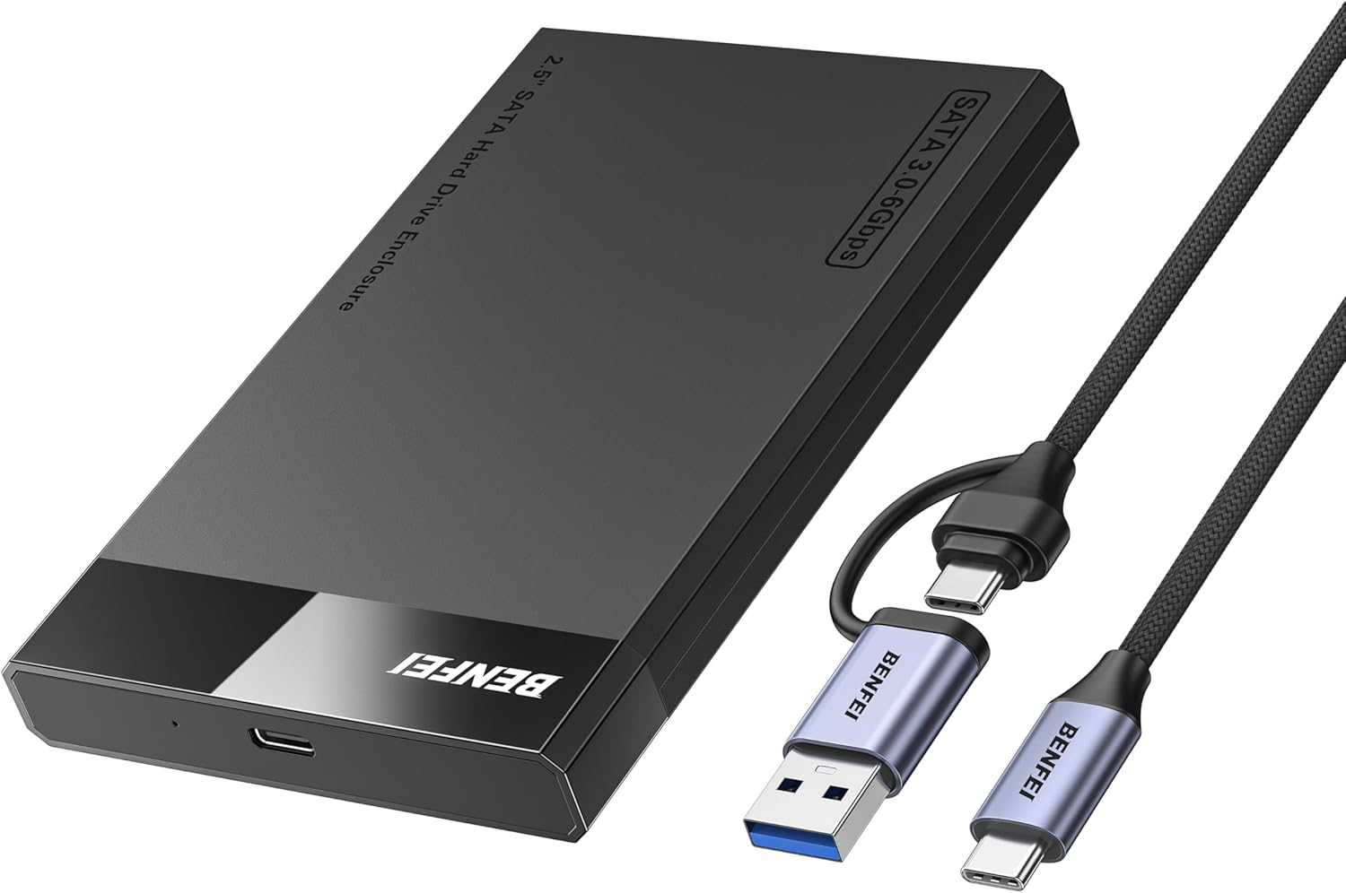 2.5 Inch SATA to USB Tool Free External Hard Drive Enclosure (6Gbps, Optimized for SSD, Support UASP SATA III)