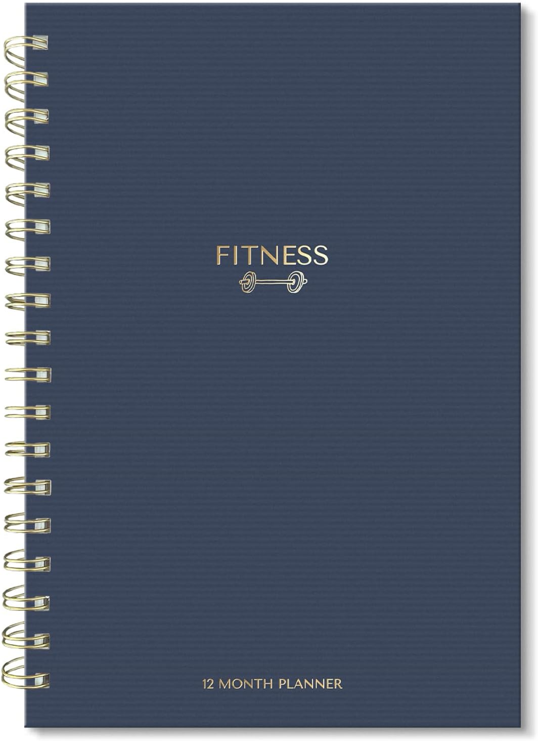 Fitness Planner Notebook – 6" X 8.5" Workout Log Book & Fitness Journal – 129 Pages with Measurement Tracker, Weight Tracker, Workout Planner, Food Log, 30 Day Challenge & Notes – Gold Spiral