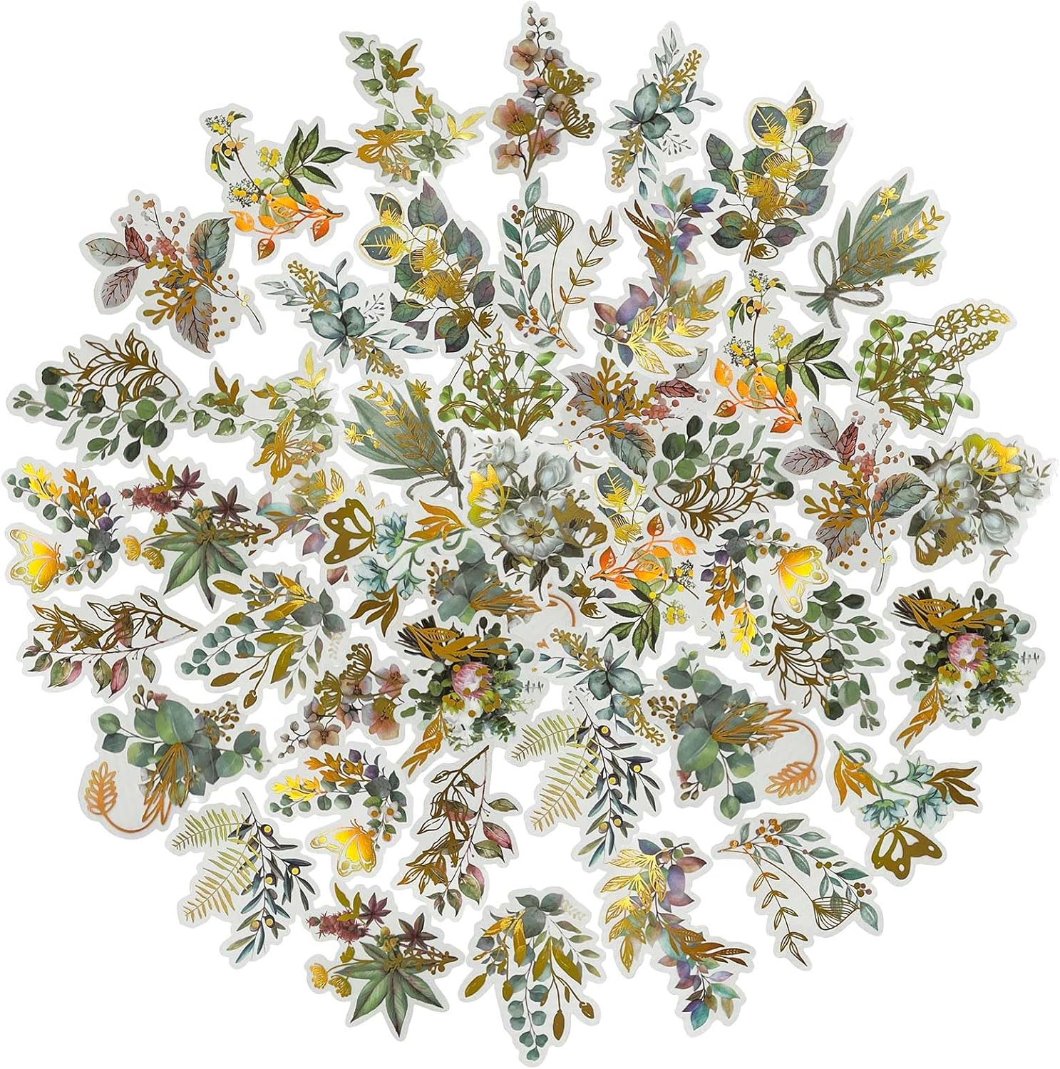 ZMLSED Vintage Natural Scrapbook Stickers, 40Pcs Autumn Flowers Bottle Decora... - Picture 9 of 20