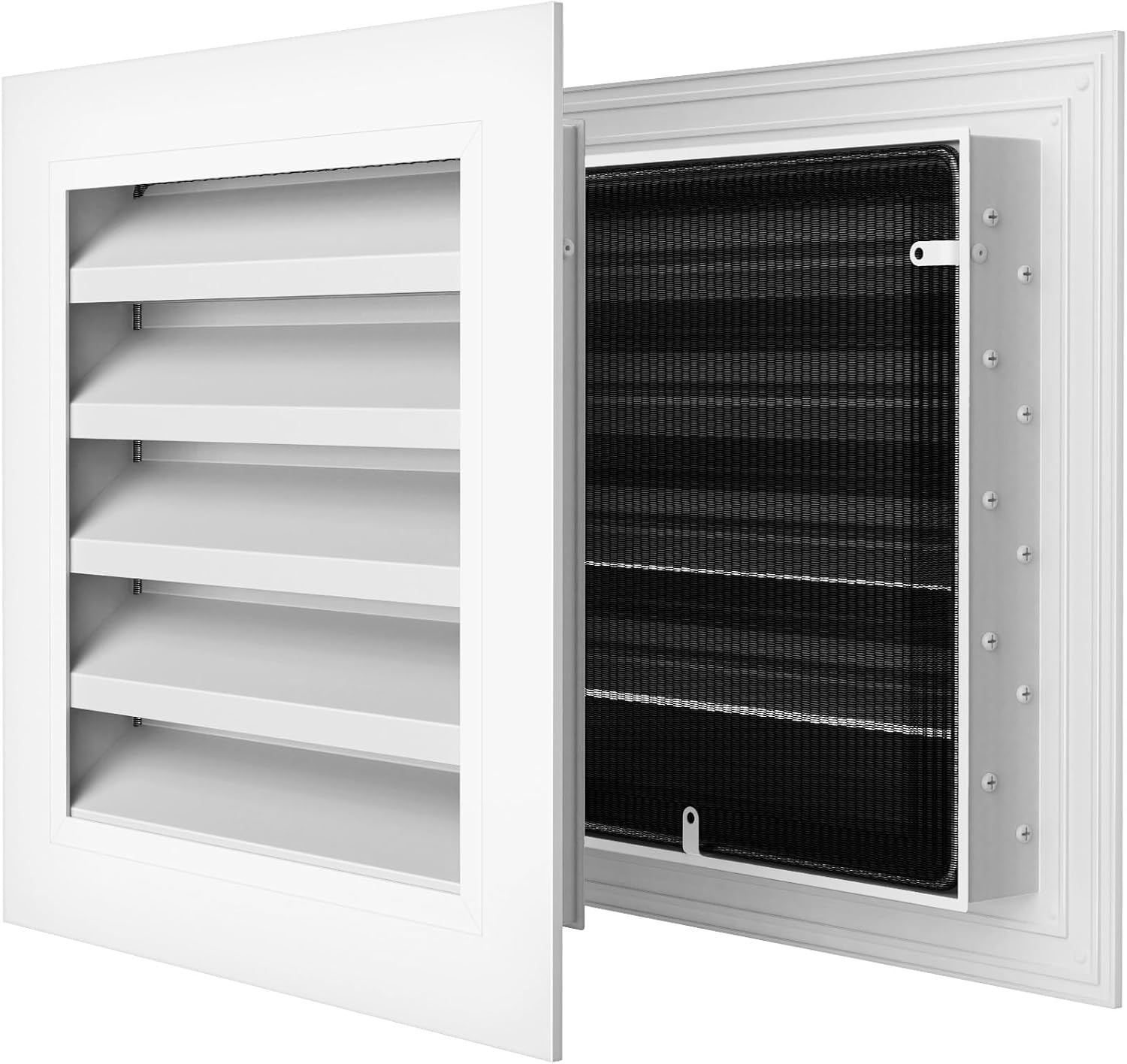 12" X 12" Gable Vent Aluminum Attic Vent with Screen Gable Vents for Shed House Door Vents for Exterior Door Ventilation in House Shed Vent [Vent Opening: 10" X 10"]