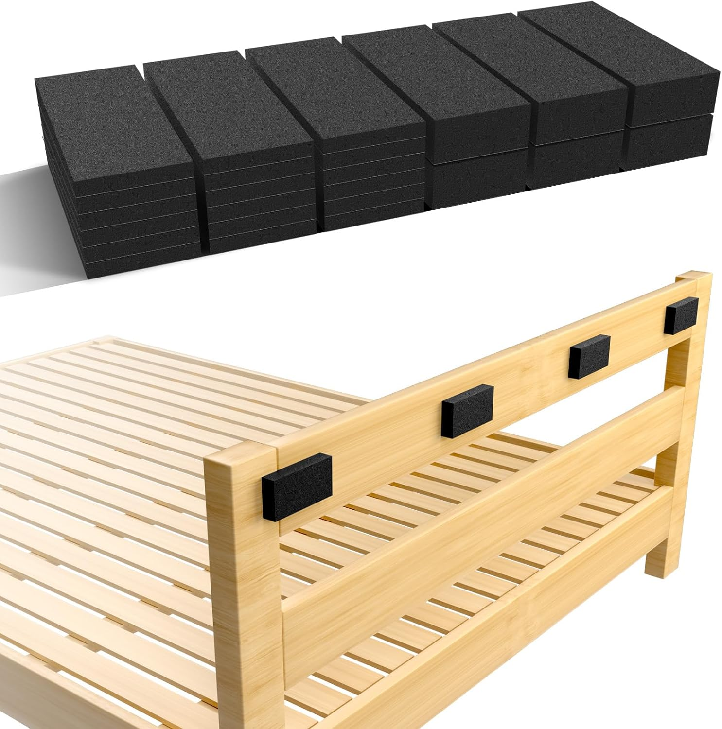 24-Piece Headboard Stoppers & Wall Protectors, EVA Foam Bumpers for Furniture