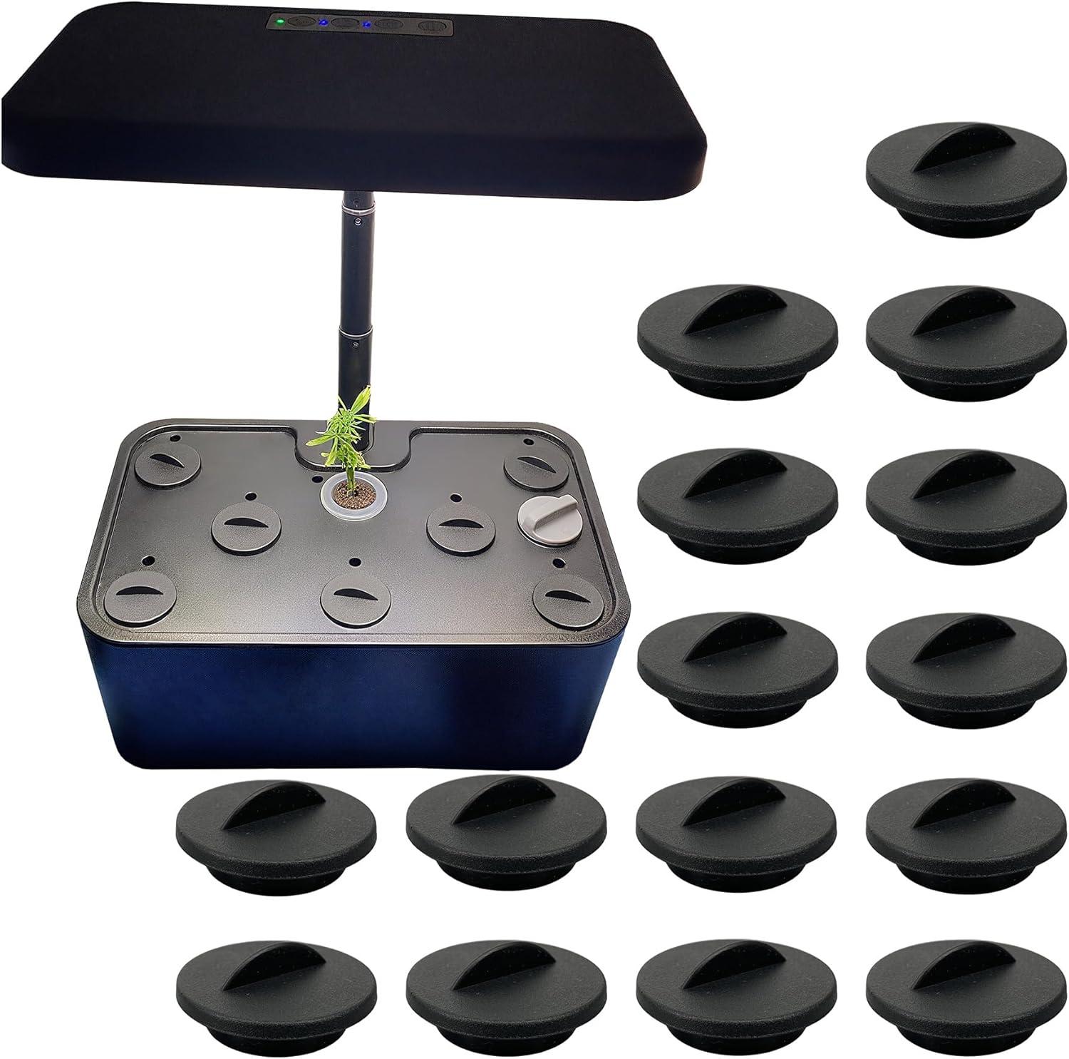 Plant Spacer Caps Compatible with Aerogarden Harvest, Bounty, Farm, Extra, Ultra All Models, Pod Covers Hole Covers for Indoor Growing System, Hydroponic Plant Spacers Cover Lids (Black, 15 Pack)