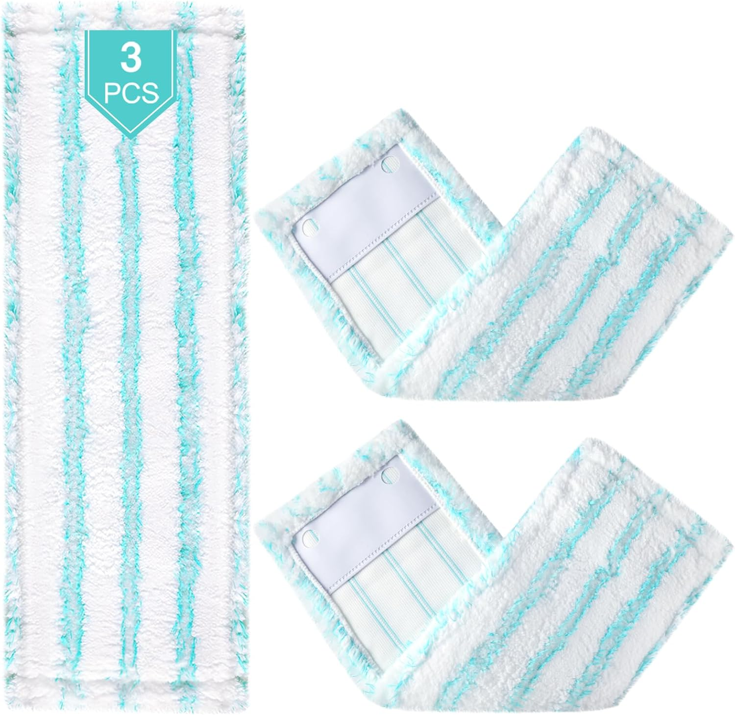 3 Pack Ersatz-Wischbezüge Für Leifheit Profi XL Micro Duo / Profi XL Cotton plus Alle Bodenwischer-Stiele, Flecken Schnell Entfernen, Effiziente Mikrofaser Ersatzbezug Für Alle Böden