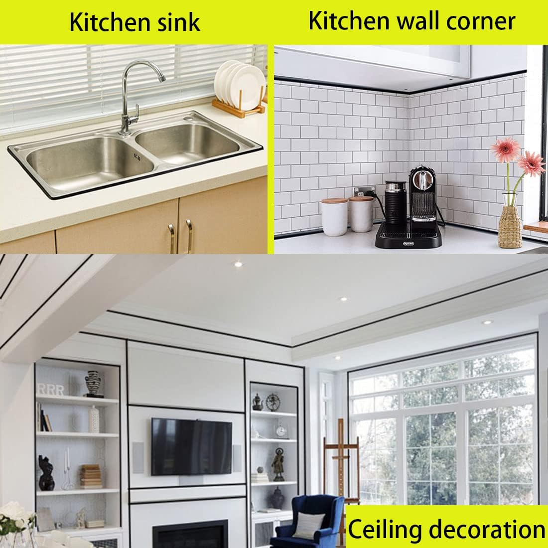 Flexible Quarter Round Molding Self Adhesive,Peel and Stick Waterproof Moldin... - Picture 6 of 14