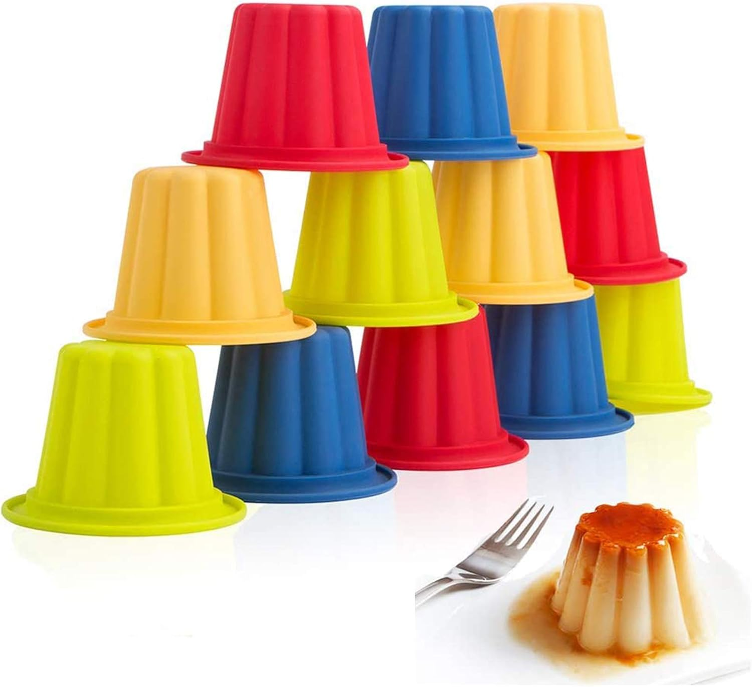 Vasos De Chupito De Gelatina Molde De Silicona Para Popover Pudin Paquete De 12