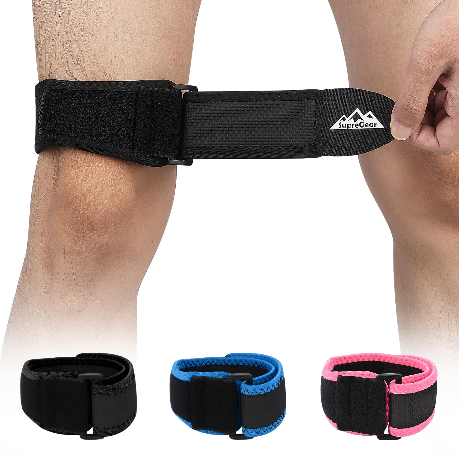 IT Band Strap - Iliotibial Band Compression Wrap, Adjustable Knee Thigh Hip & ITB Support Brace Patellar Tendonitis Stabilizer for Running and Exercise - Men, Women