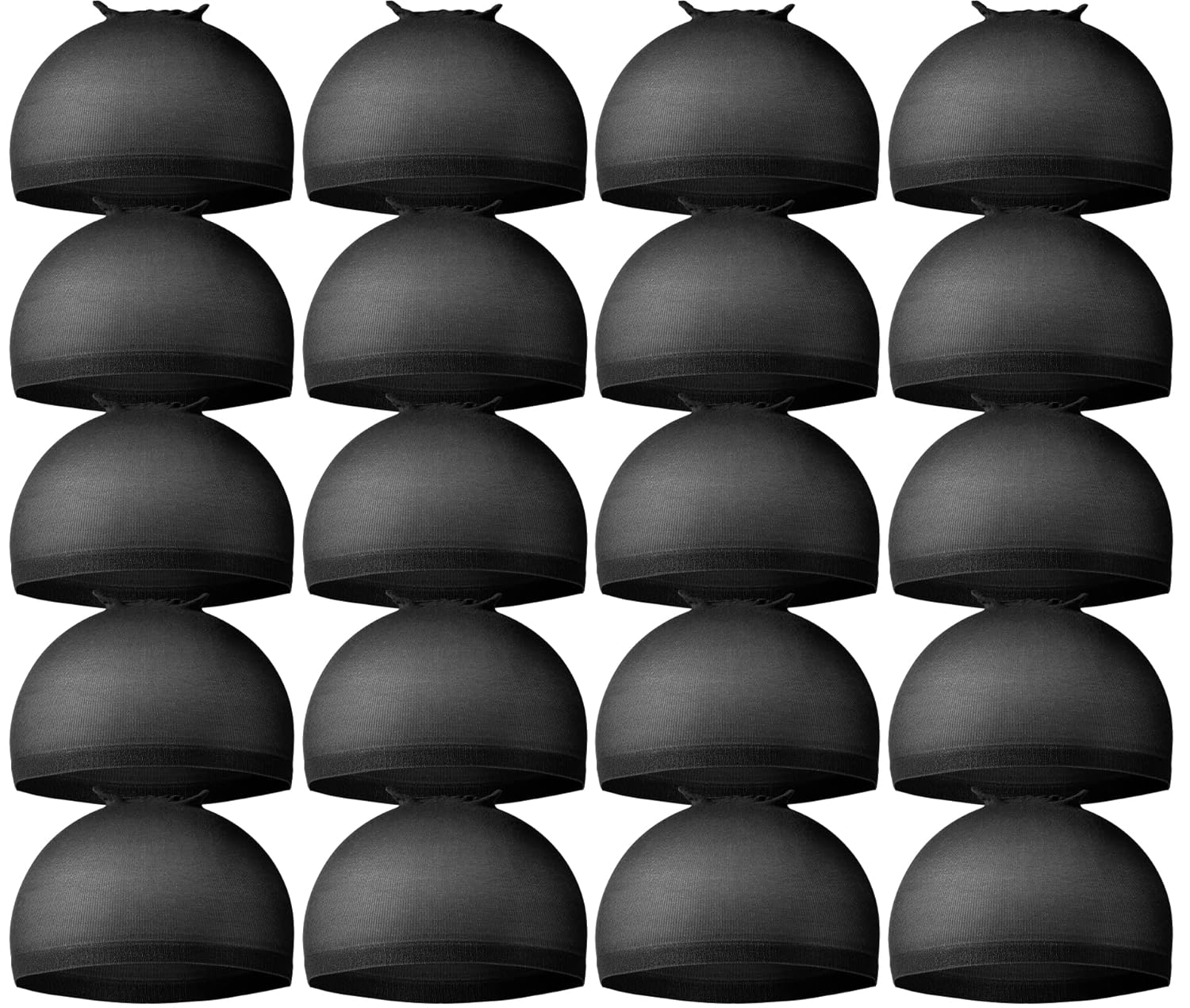 20 Pack Black Wig Caps Stretchy Nylon Stocking Caps for Women Wig