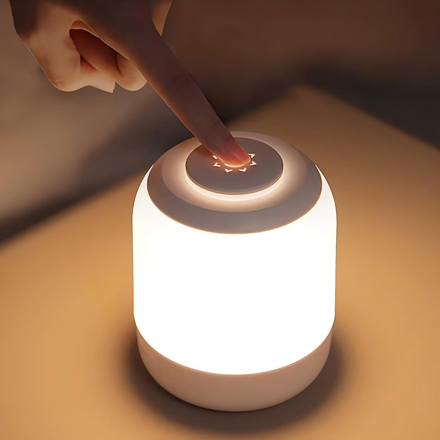 Smart Touch Night Light, Dimmable Table Lamp Bedroom, USB Rechargeable LED Color Changing Atmosphere Light, Decor Living Room