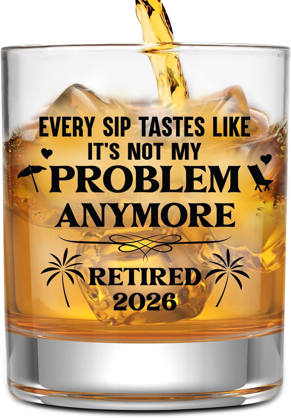 NewEleven Retirement Gifts For Men 2026 - Coworker Leaving, Goodbye Gift, Farewell Gifts For Coworkers, Friends, Dad, Grandpa - Retirement Gift For Men From Friend, Family, Colleague - Whiskey Glass