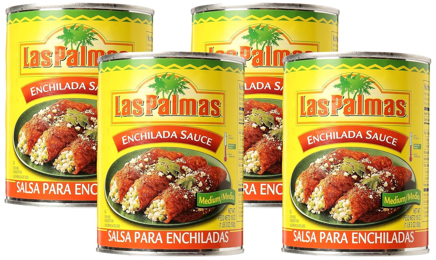 Red Enchilada Sauce, Medium, 19 Ounce (Pack of 4)