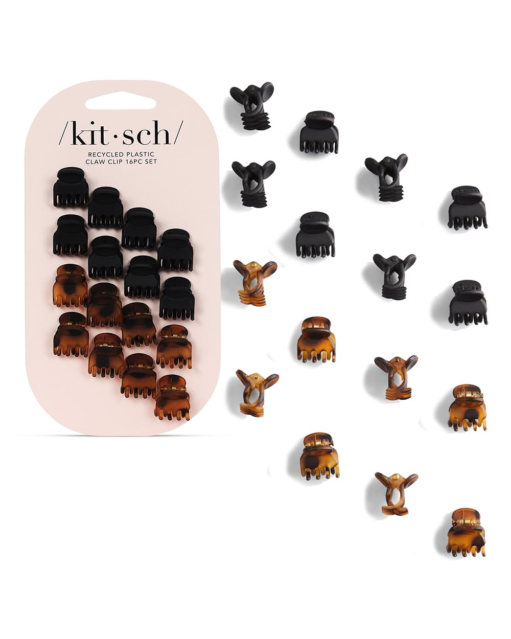 16 PCS Small Baby Hair Clips Tortoise & Black