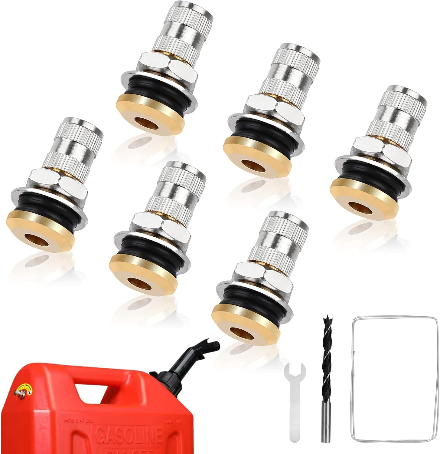 Gas Can Vent Caps | 6 Pack Fuel Gas Tank Vent Caps | Metal Gas Can Replacement Vent Plug | Leak-Proof Gas Jug Vent Caps| Gas Tank Exhaust Caps for Faster Flow