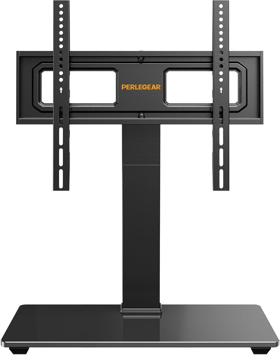 Perlegear Universal Swivel TV Stand for 32–70 Inch Tvs, Height Adjustable Table Top TV Stand Mount with Tilt, Tempered Glass Base, Holds up to 88 Lbs, Max VESA 400X400Mm, PGTVS26