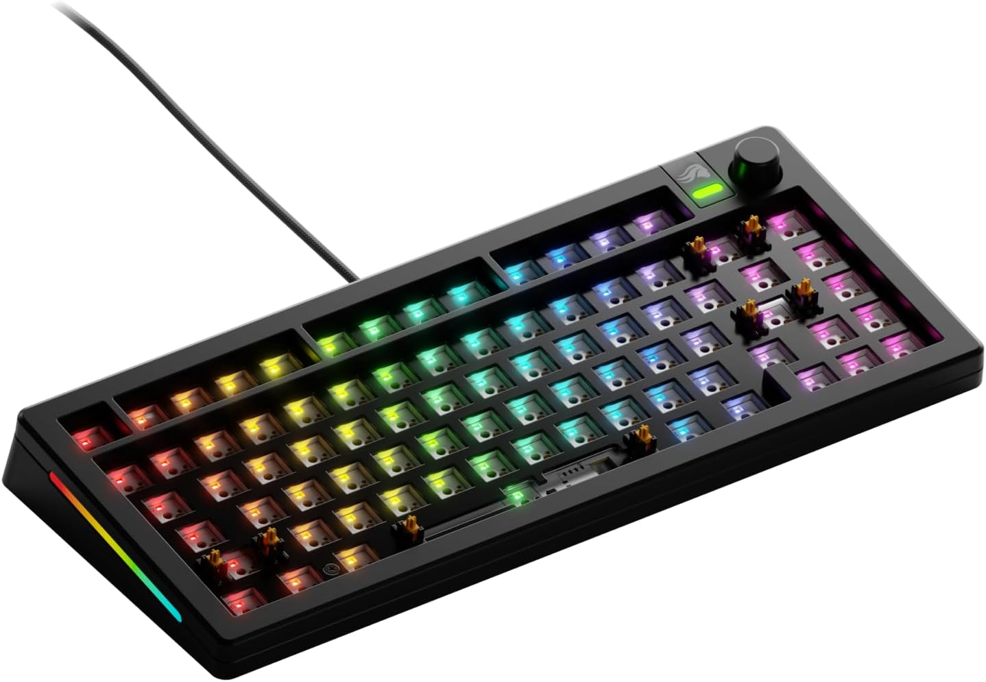 Gaming - GMMK 3 Barebones Custom Gaming Keyboard, 75% TKL Mechanical Keyboard, Modular Gasket System, Hotswappable MX 5-Pin, Sound Dampening Foam, Aluminum Switch Plate, ANSI (Black)