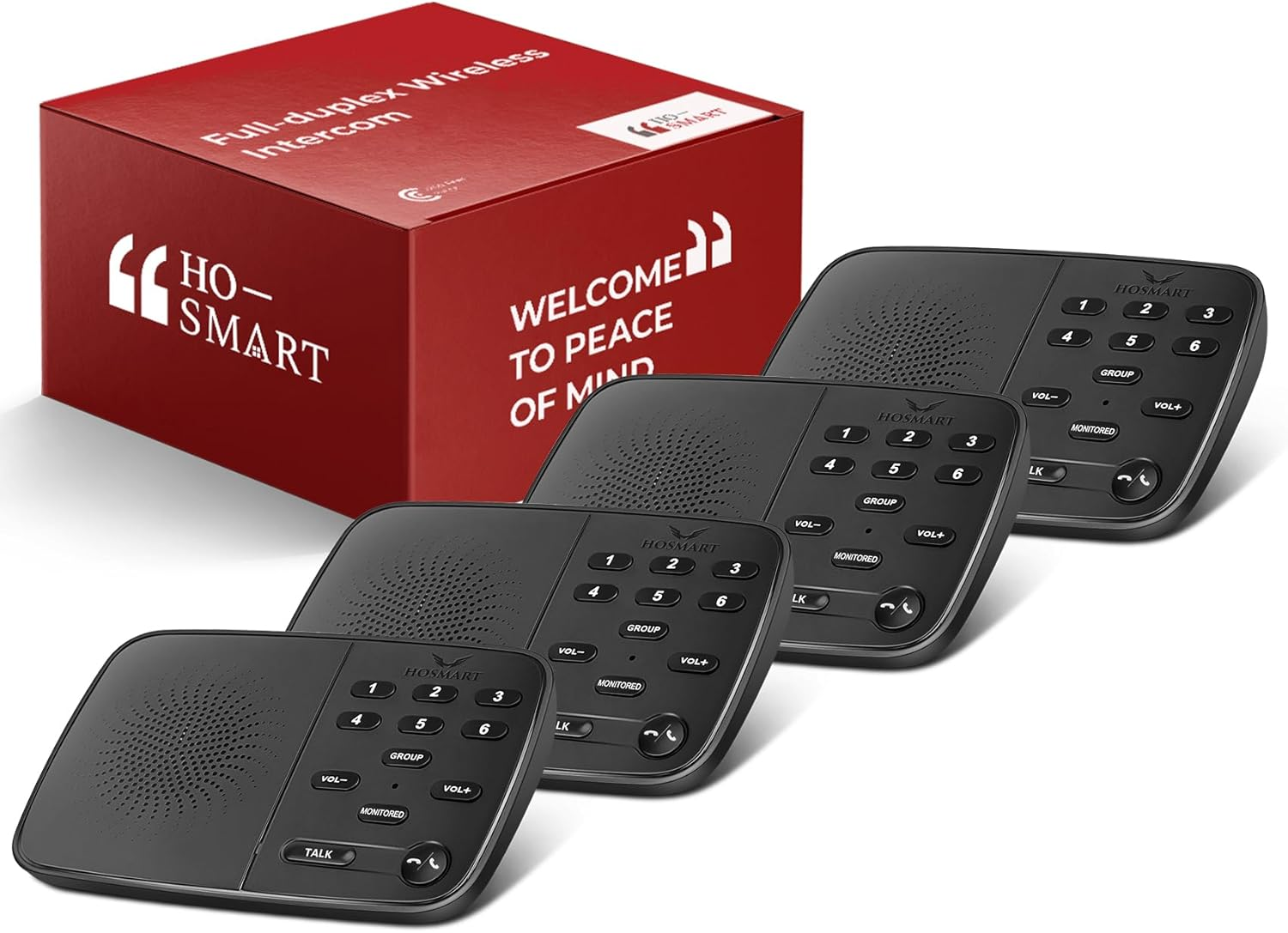Hosmart Ultraspeak Pro Intercoms Wireless for Home, Two-Way Real-Time Intercom Full Duplex Wireless Intercom System for Home Use, Clear Sound House Intercom System for Business with 1200 Feet Range