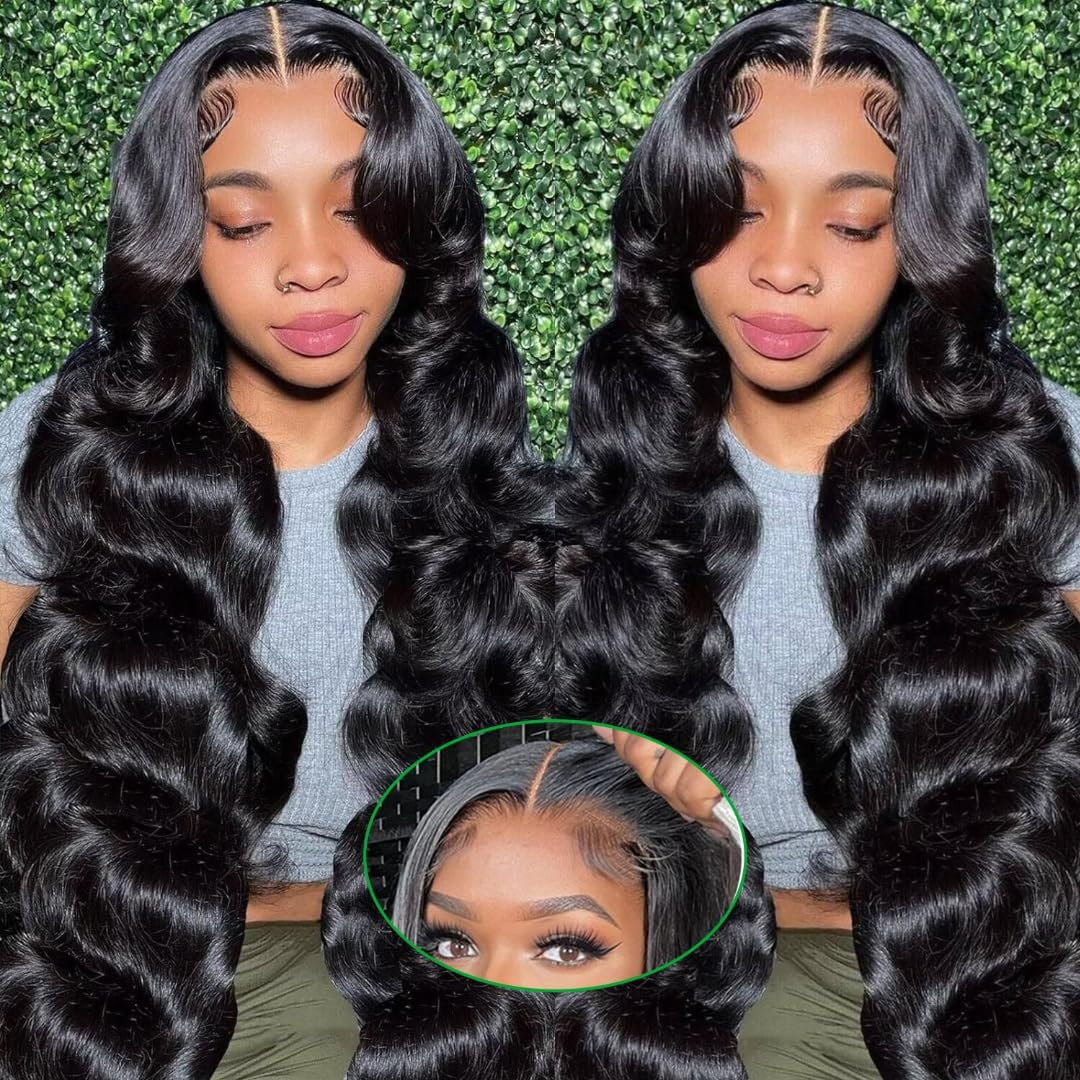 24 Inch 5X5 HD Lace Closure Wigs Human Hair Wear and Go Glueless Wigs Human Hair Pre Plucked Pre Cut 180% Density Body Wave Lace Front Wigs Human Hair for Women