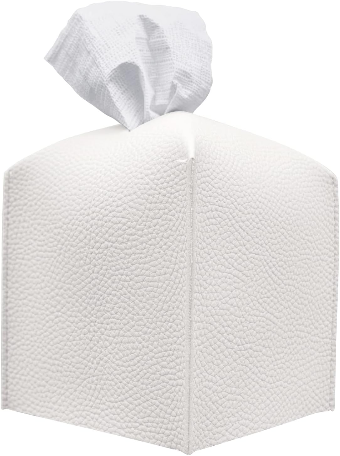 Carrotez Tissue Box Cover, Refined Modern PU Leather Square Holder - Decorative Holder/Organizer for Bathroom Vanity Countertop, Night Stands, Office Desk & Car 5
