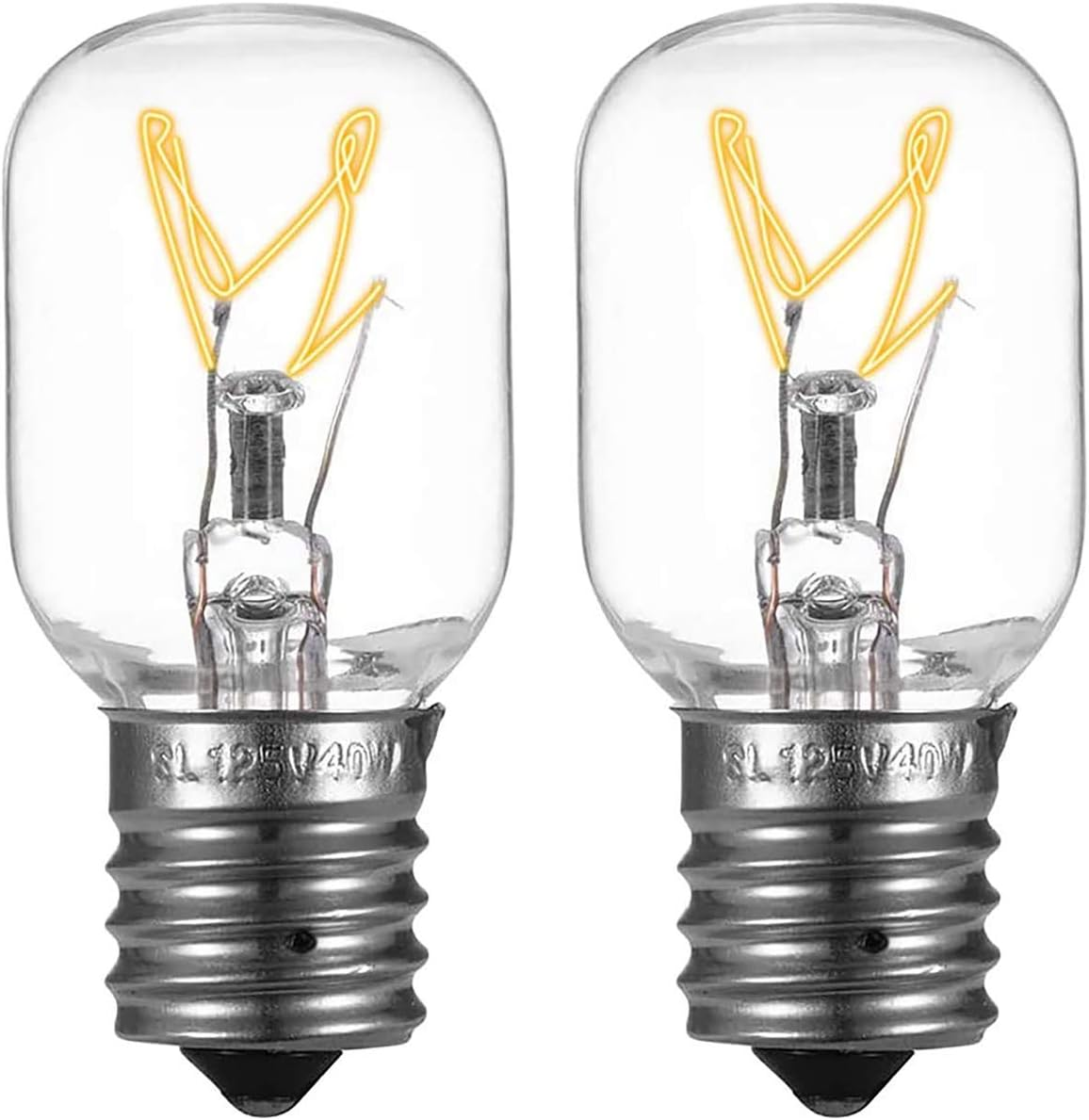 Light Bulb for Whirlpool Microwave - Light Bulb Fits for Whirlpool Maytag GE Amana over the Range Hood Microwave, Dimmable with 125V 40W E17 Base, Kitchen Night Light, Repalce 8206232A (2)
