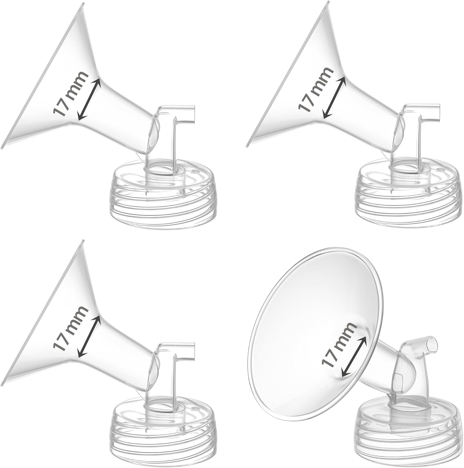 Flange 17Mm Compatible for Spectra S1 S2 Breast Shield, Replacement Pump Parts Compatible with Motif Luna/Amada MYA Accessories