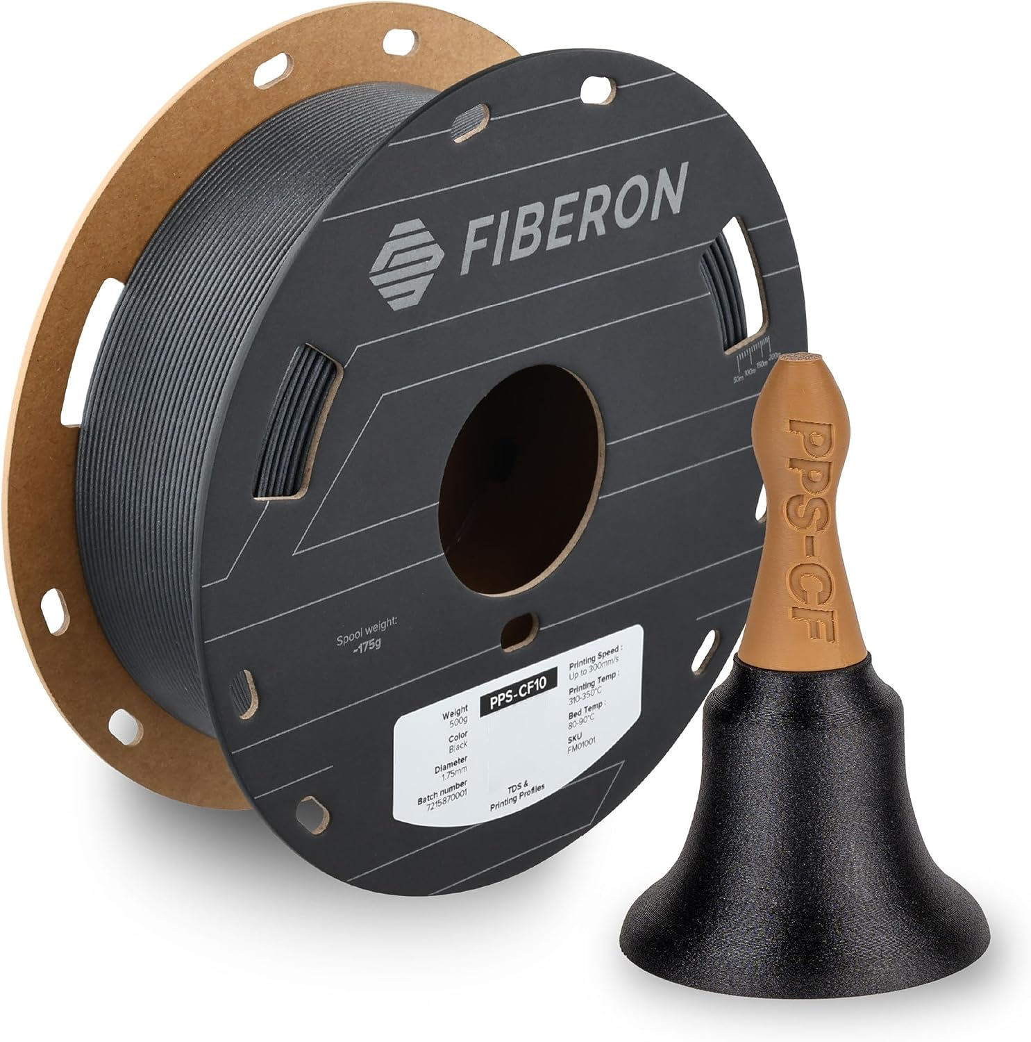 Fiberon PPS-CF10 Filament Black 1.75Mm 0.5KG