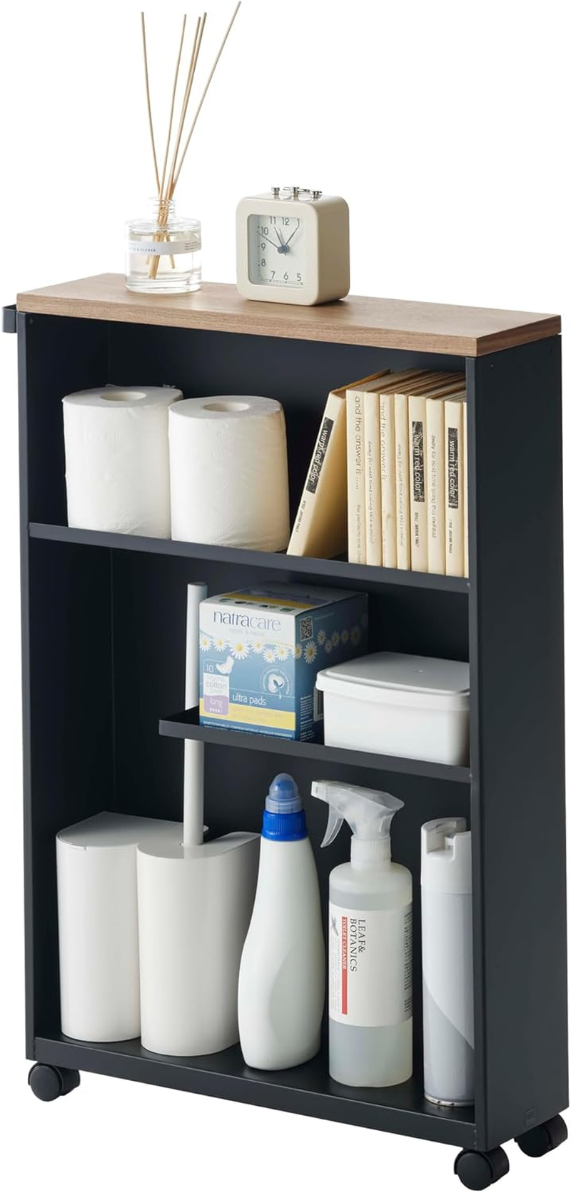 YAMAZAKI Tower Badrollwagen, Stahl, Schwarz, One Size