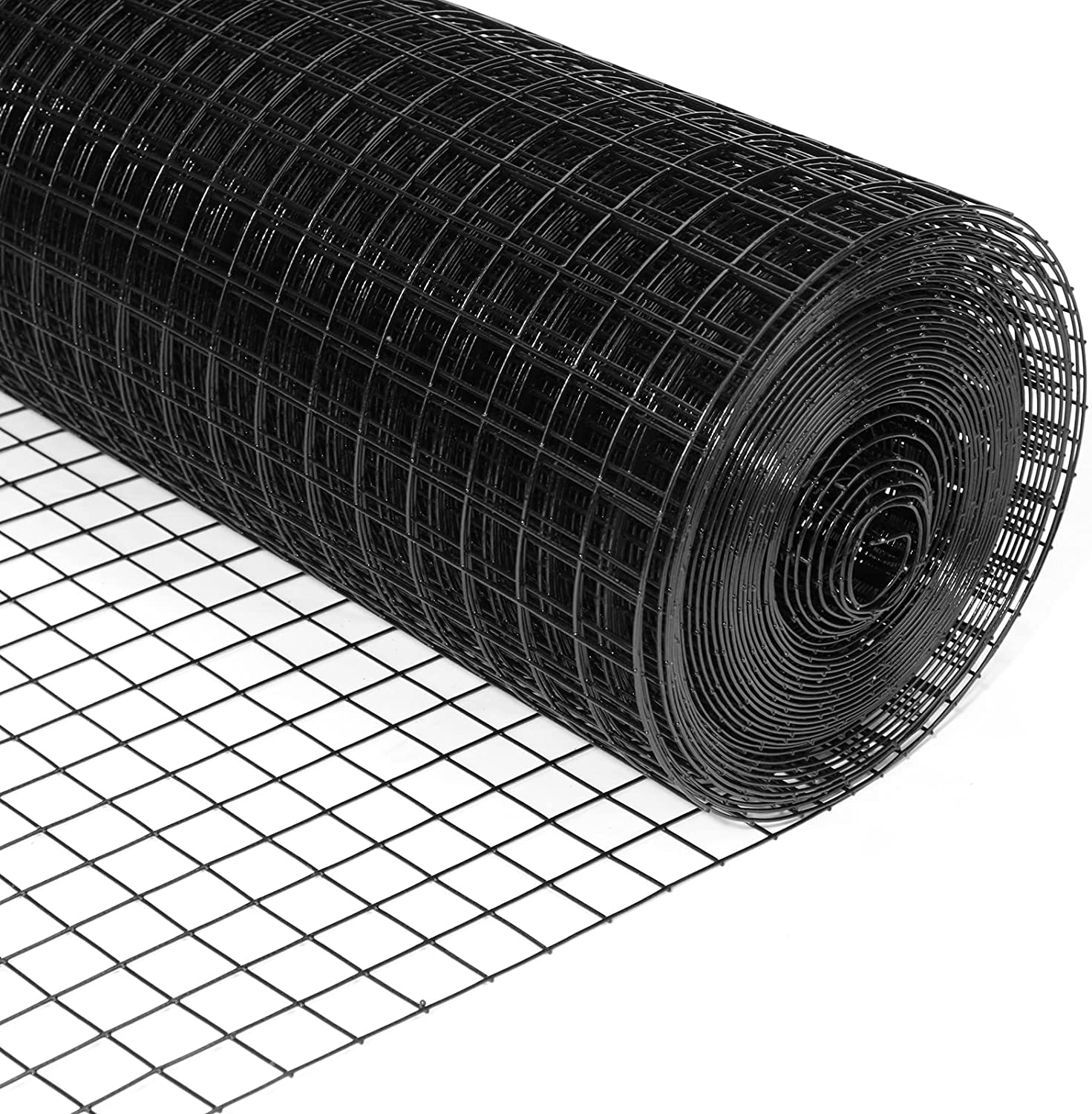 24'' X 50' 1/4Inch Hardware Cloth 23 Gauge Black Vinyl Coated Welded Fence Mesh for Home and Garden Fence and Home