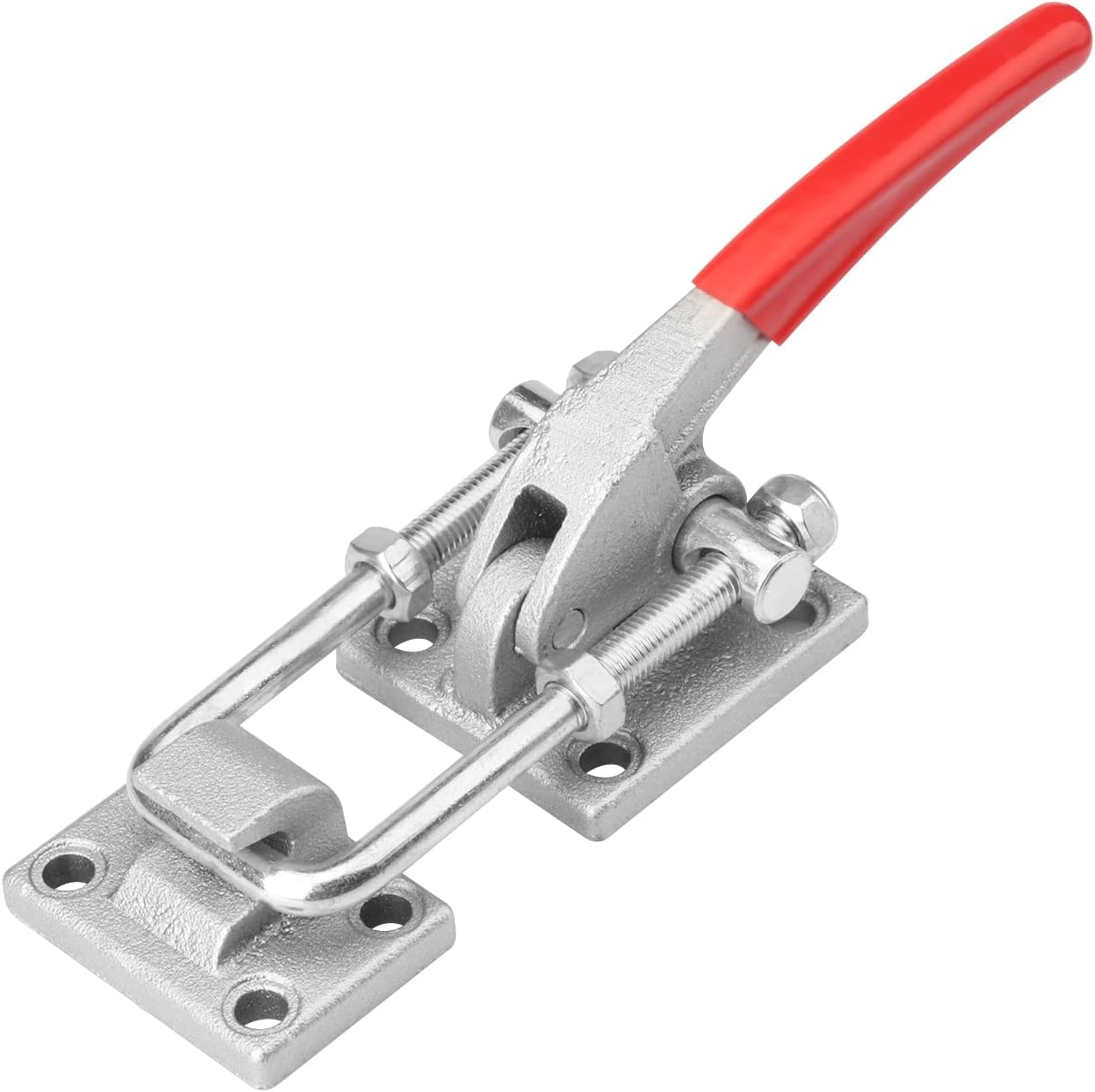 10.2 Inch Heavy Duty Large Toggle Clamp Latch, 7700Lbs Holding Capacity, Tire Carrier Latch, Self-Lock U-Bolt Adjustable for Trailer Latch, Machine, Smoker Lid, Latches Hardware, by .