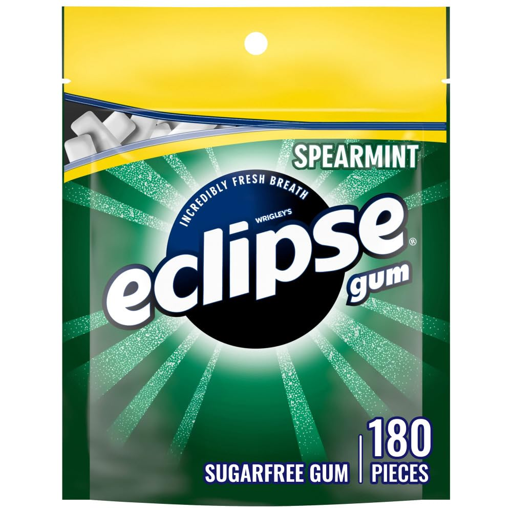 Spearmint Chewing Gum Sugar Free, Mint Gum Bulk Pack, 8.8 Ounce (180 Piece Bag)
