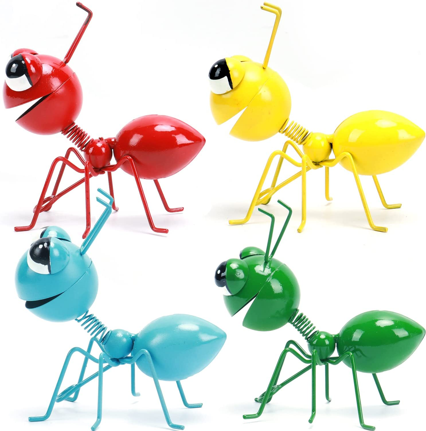 Cruis Cuka Metal Yard Art Garden Decorative Cute Ant Outdoor Wall Sculptures-Set of 4