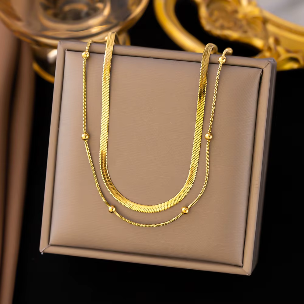 MW Custom Stainless Steel 18K Gold Zircon Trendy Layered Heart Butterfly Pendant Necklace Women'S Gift Bulk