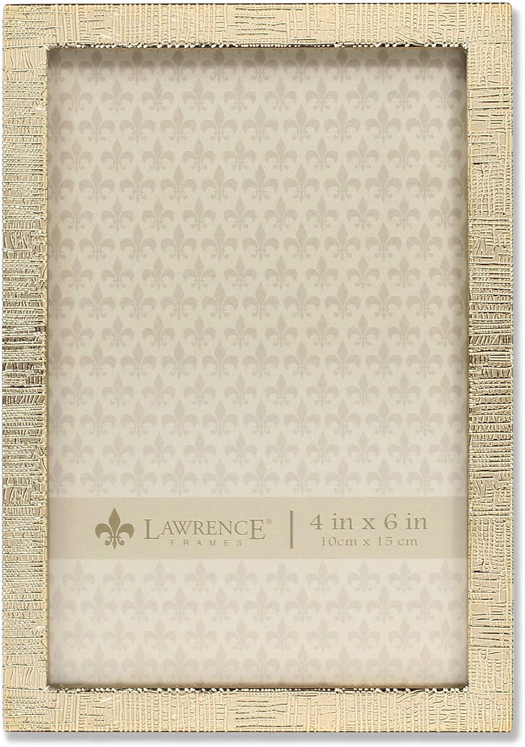 Lawrence Frames 4W X 6-Inch H Gold Metal Picture Frame with Linen Pattern (712346)