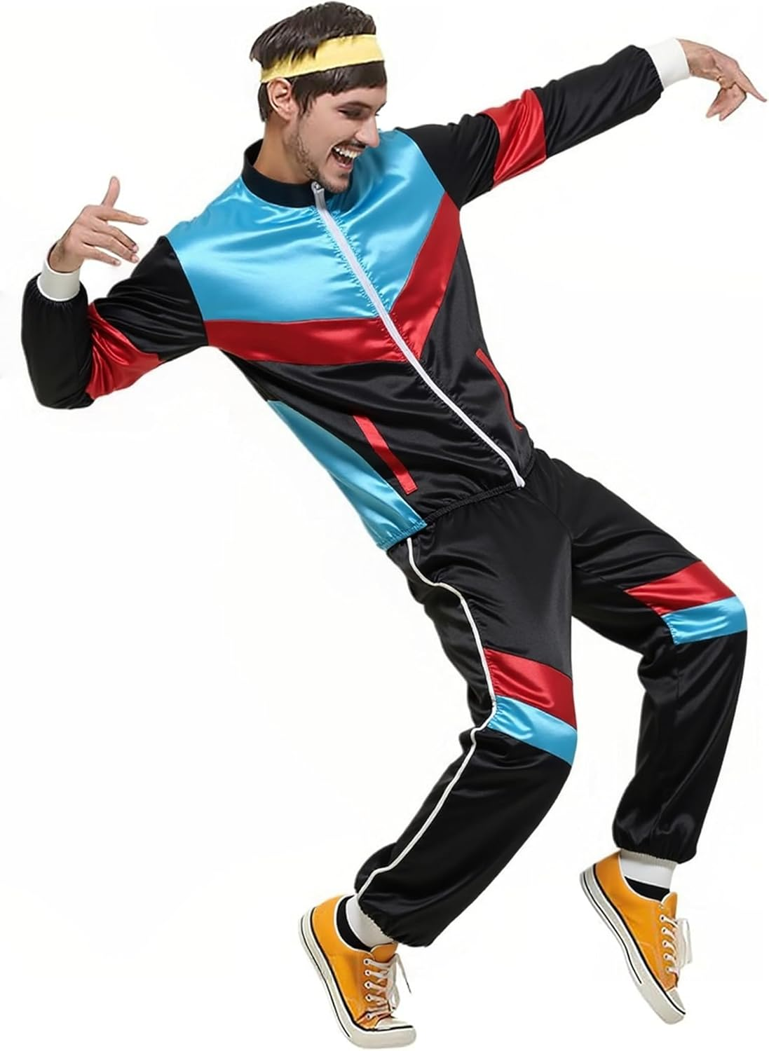 COSOUKE 70s 80s Retro Costume Men Women Shell Suit Halloween Disco Costumes f... - Picture 9 of 16