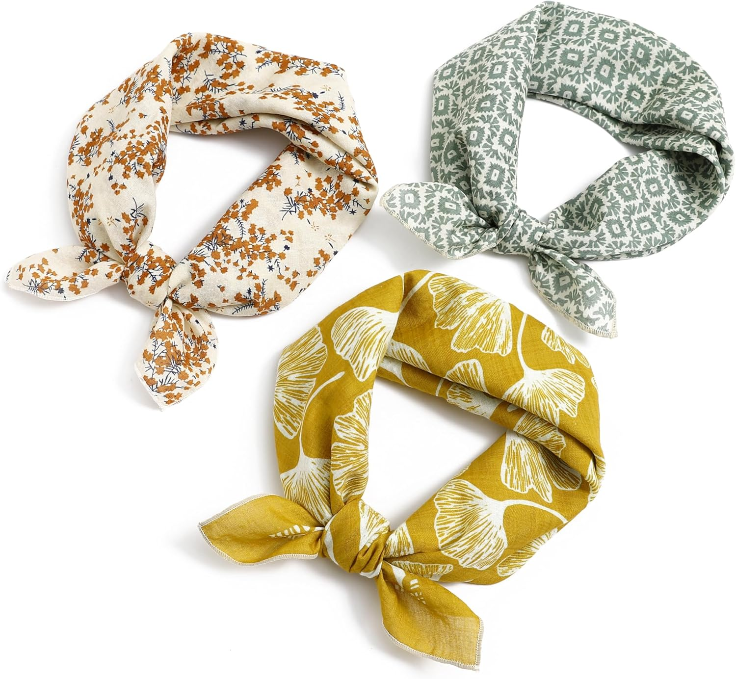 Multicolored 22''x22'' Cotton Bandana for Women and Men Multi-purpose Headband Hair Scarf Protective Coverage