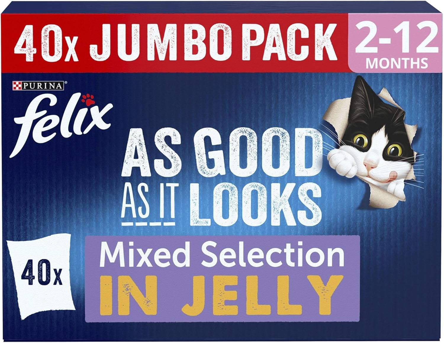 FELIX as Good as It Looks Kitten Mixed Selection in Jelly Wet Cat Food 40X85G