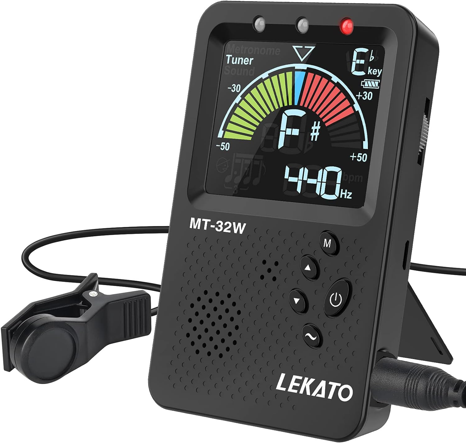 Metronome Tuner, Rechargeable 3 In 1 Digital Metronome Tuner Tone Generator for Guitar, Bass, Violin, Ukulele Chromatic Multifunction Tuner for All Instruments Metronome with Human Voice Beat