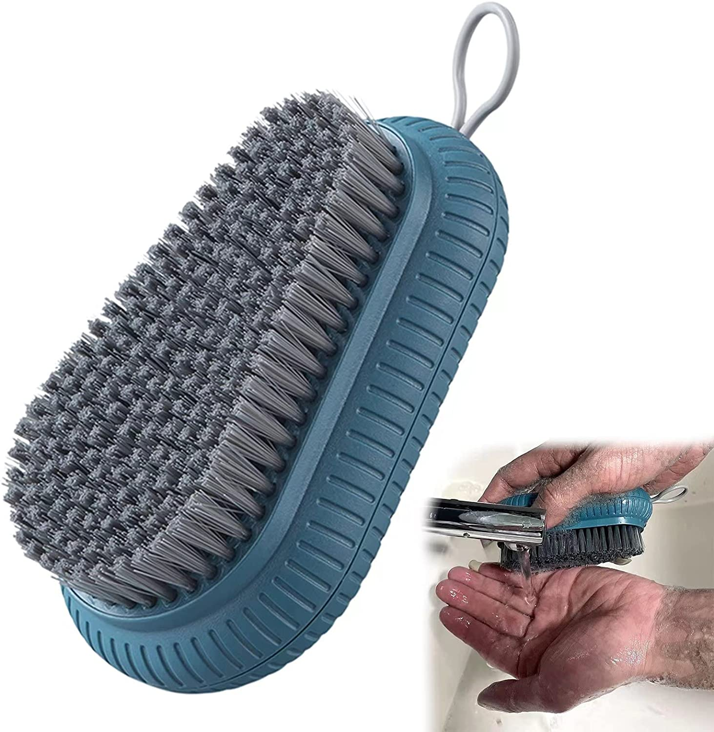 Heavy Duty Nail Brush Fingernail Scrub Brush, Durable Stiff Bristles Nail Scrub Brush, Hand and Nail Cleaning Brush for Men & Mechanics (Hand Wash Brush - Blue)